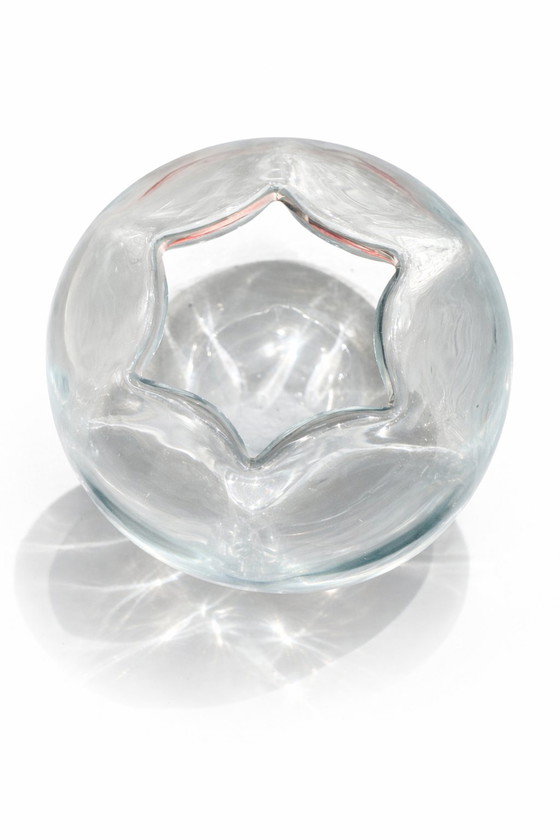 Image 1 of Vaso Orrefors "Stella Polaris" in vetro di Vicke Lindstrand – Design svedese – anni '70