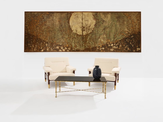 Image 1 of Nicolas Seailles large two lacquered panels framed 19788