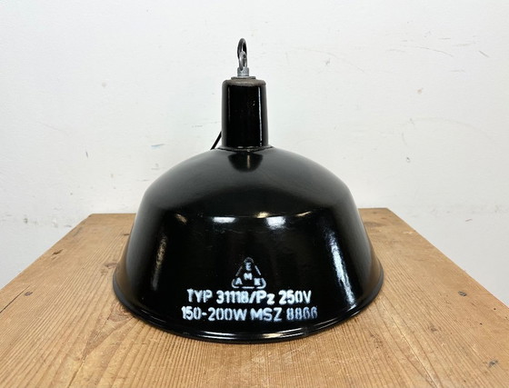 Image 1 of Industrial Black Enamel Pendant Lamp from EMAX, 1960s