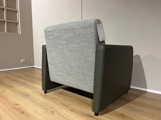 Image 1 of Montel Mondi Fauteuil - Groen - Grijs - Leer - Stof - Showroommodel