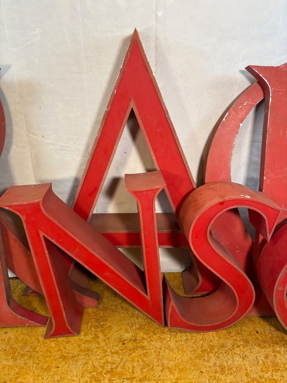 # Lettere in metallo 3D stile industriale vintage | Insegna aziendale originale | Lettere rosse grandi e (photo 3 of 13)
