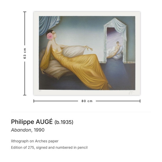 Image 1 of Philippe AUGÉ Abandon Signierte Lithographie 1990