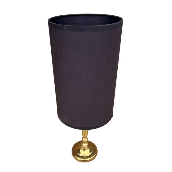 Image 1 of Lampe de nuit en laiton, lampe de table avec abat-jour, Allemagne, 1970