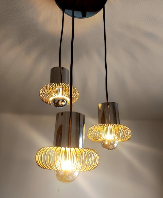 Image 1 of Lámpara de araña de la era espacial de Philippe Rogier para Oxar, 1970