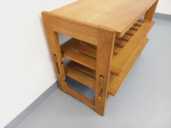 Image 1 of Guillerme et Chambron vintage solid oak open storage unit from the 60s
