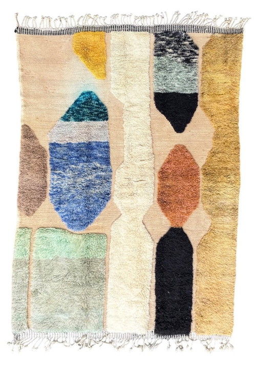 Tapis moderne et coloré en laine berbère Mrirt Rug