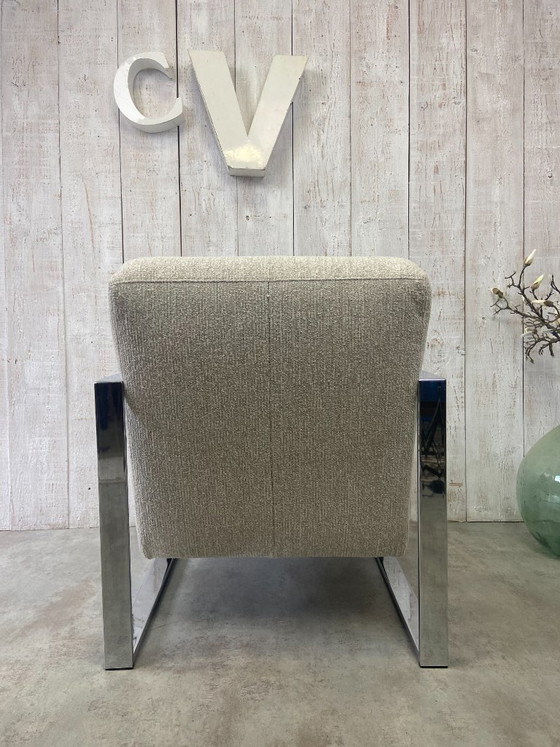 Image 1 of Designfauteuil van verchroomd roestvrij staal
