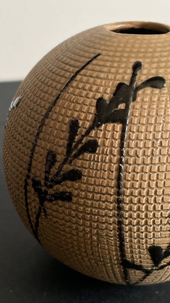 Image 1 of Vaso in gres di ispirazione giapponese, stile vintage