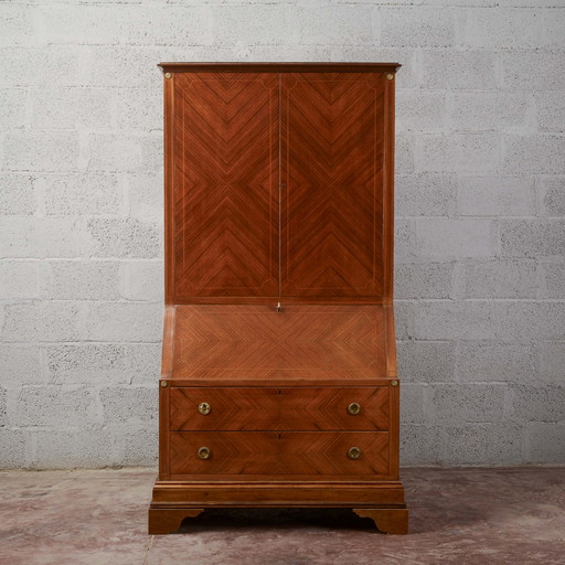 Art Deco Drop-Front Trumeau Credenza
