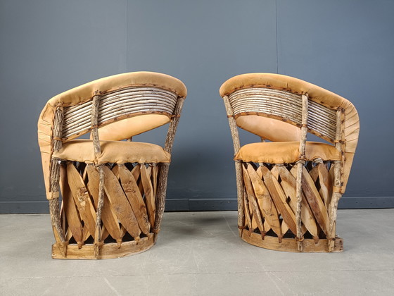 Image 1 of Vintage art populaire mexican dining chairs set of 6, 1970s