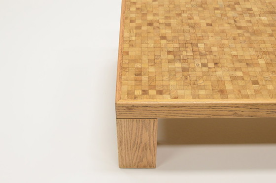 Image 1 of Rectangle Oak Mosaic Coffee Table from Rolf Middelboe & Gorm Lindum for Tranekaer, Denmark 70s