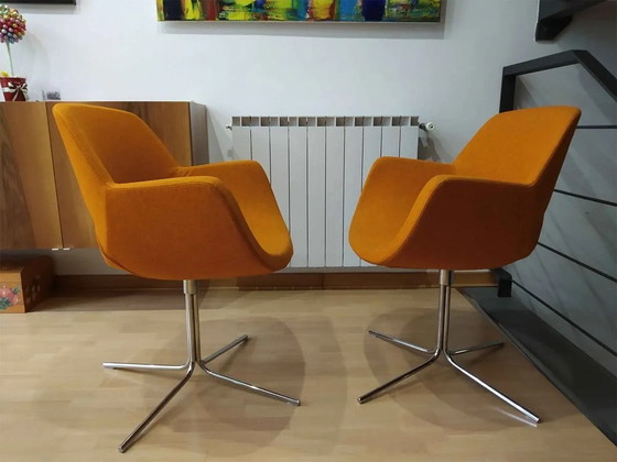 Image 1 of 6x sedia girevole l'ancora arancione