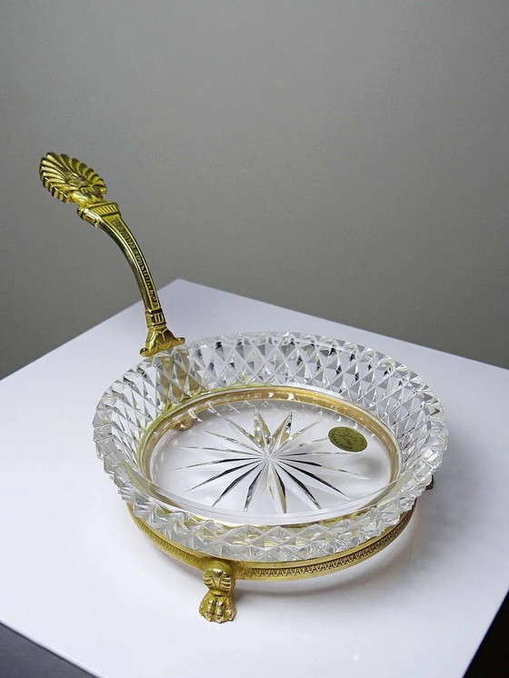 Sèvres crystal catch-all dish, L.Seiler creation, antique gilded mount, Bowls, Bronze, Gold (photo 11 of 11)