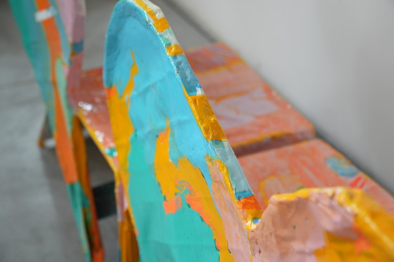 Image 1 of Guido Coletti Sculptural Modular Chairs (1995) – Heart-Shaped Abstract Collage