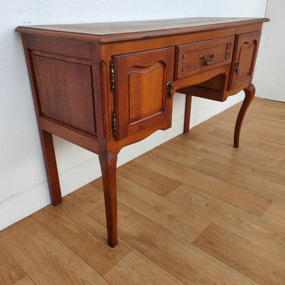 Tavolino Vintage Stile Rustico Scrivania Toletta Mobile TV, Tolette, Legno, Ottone, Marrone (foto 6 di 12)