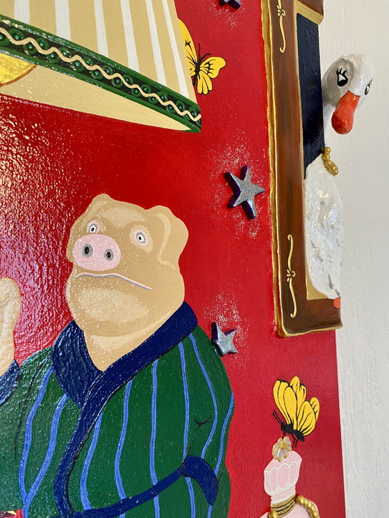 Image 1 of Tableau « Le monde fabuleux d'Amélie » avec horloge