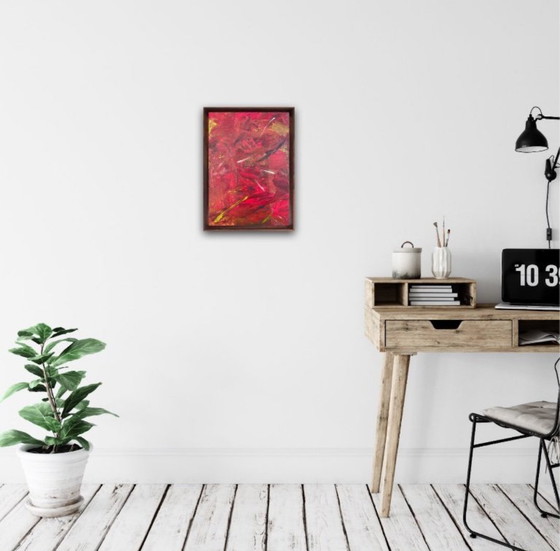 Image 1 of Abstract acrylic on canvas 46x33cm.