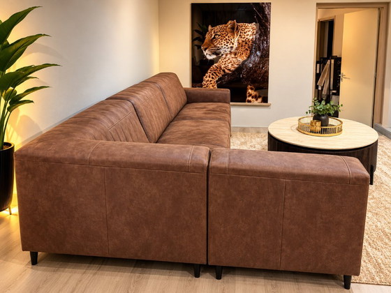 Divano angolare marrone con chaise longue, Divani angolari, Tessile, Legno, Modern (foto 7 di 8)