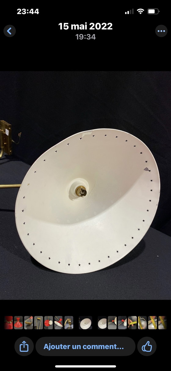 Image 1 of Lampada da parete diabolo rené mathieu lunel stelle in lamiera design xx secolo