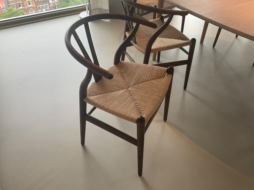 6 Carl Hansen Wishbone Stoelen Eiken Gerookt + Naturel Papercord