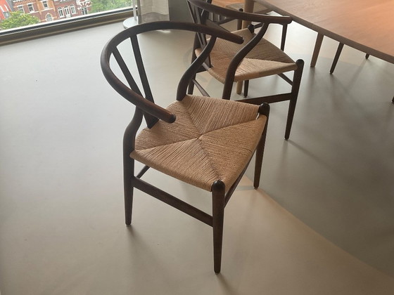 Image 1 of 6 Carl Hansen Wishbone Stoelen Eiken Gerookt + Naturel Papercord