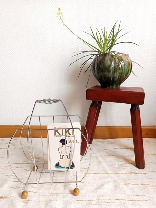 Zeitschriftenständer oder Sputnik-Weltraumzeitalter-Vinylplatten, 1970