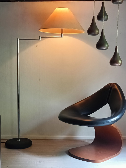 Mega design stehleuchte schwenkarm chrom 4 lichtpunkte