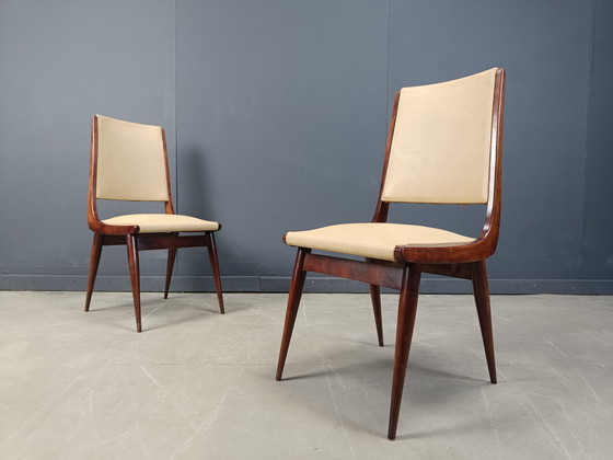 Image 1 of Mid Century Italienische Esszimmerstühle Satz von 6 - 1950s