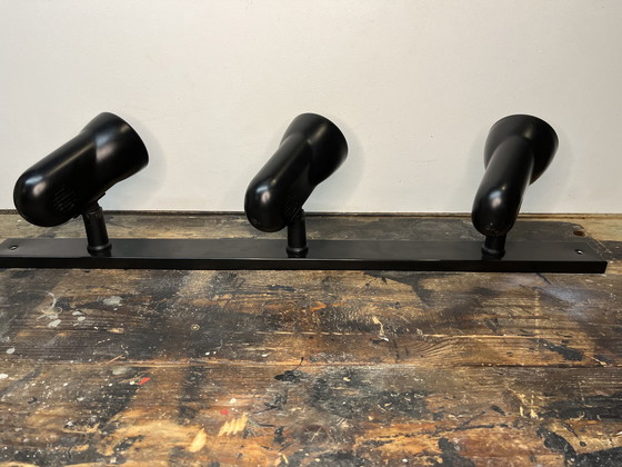 Image 1 of Black Vintage post modern Phase Madrid three spotlight ceiling lamp