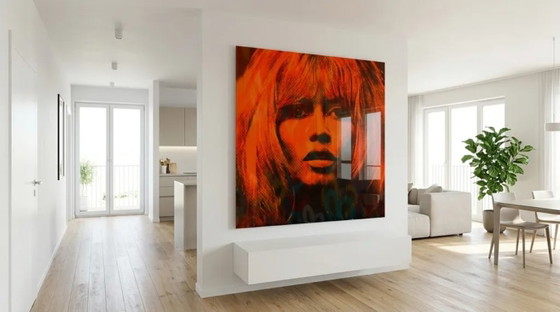 Hommage Brigitte Bardot Vintage Love Pop Art – Orange Neon | Fluorescent Art | XXL 0.5 Acrylic Glass up to (photo 2 of 6)