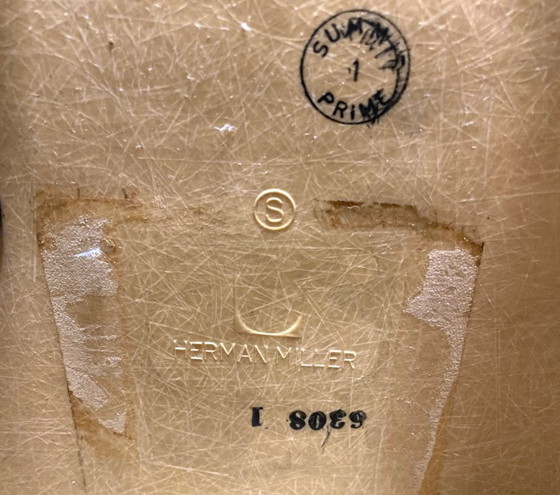 Image 1 of Pair of Eames for Herman Miller LAR Shell Chairs with Yellow Naugahyde Pads