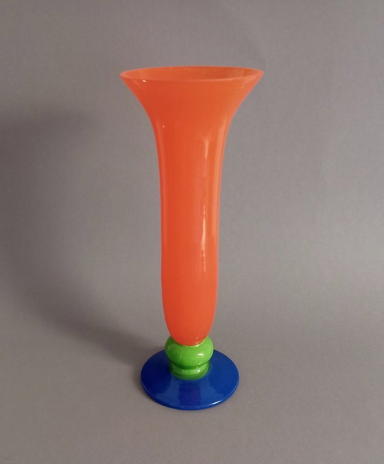 Image 1 of Rückl 'Aero' art-deco tango glass vase 1925 Czech Republic rare!