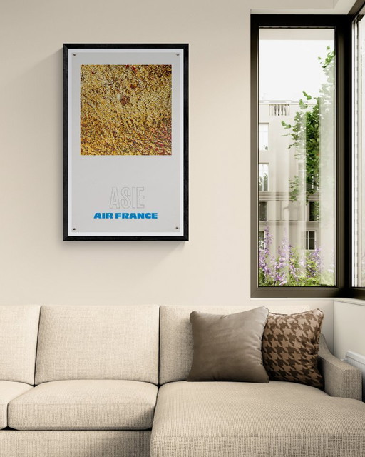 Air France Asien – Originales Vintage-Reiseplakat von Raymond Pagès aus dem Jahr 1971 – Mid-Century Modern – (photo 2 of 8)