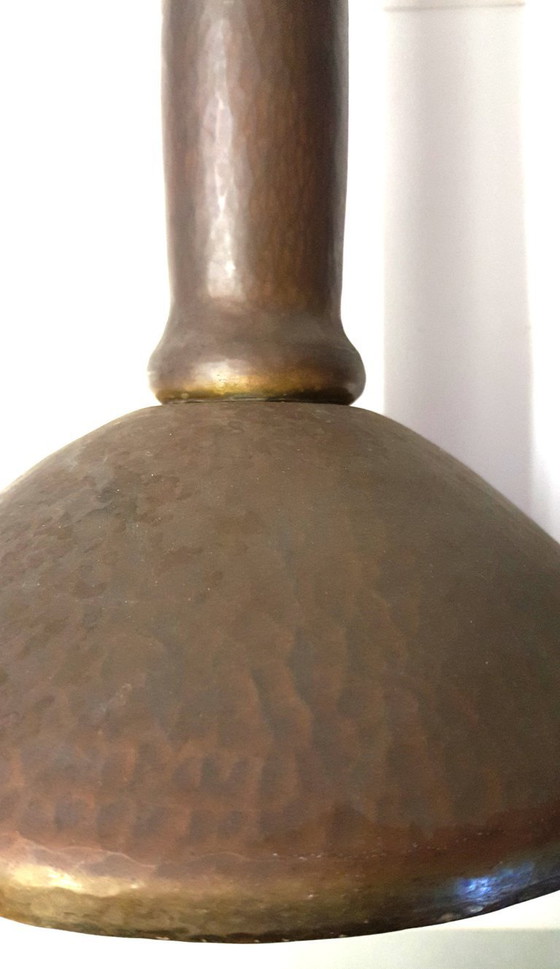 Image 1 of Brass candlestick, unique, wrought iron - hammered, 1940-44