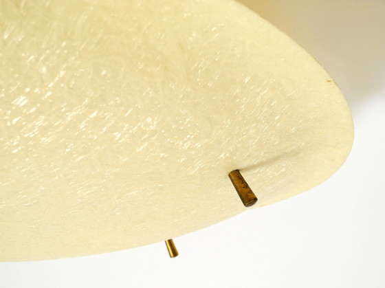 Image 1 of Äußerst seltene große runde Mid Century Modern Deckenleuchte aus Fiberglas | Ø 55 cm | Ø 21.65"