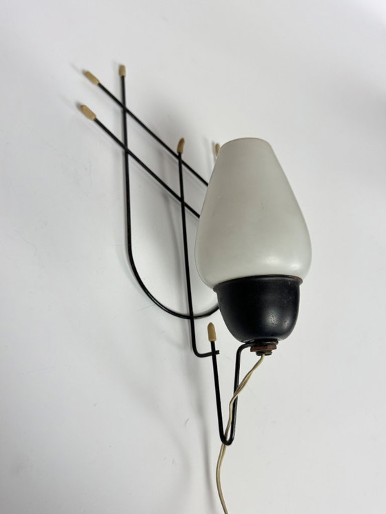 Image 1 of Early Electric Minimalist Wall Lamp with Frosted Glass Shade – Netherlands, c. 1930s–1940s