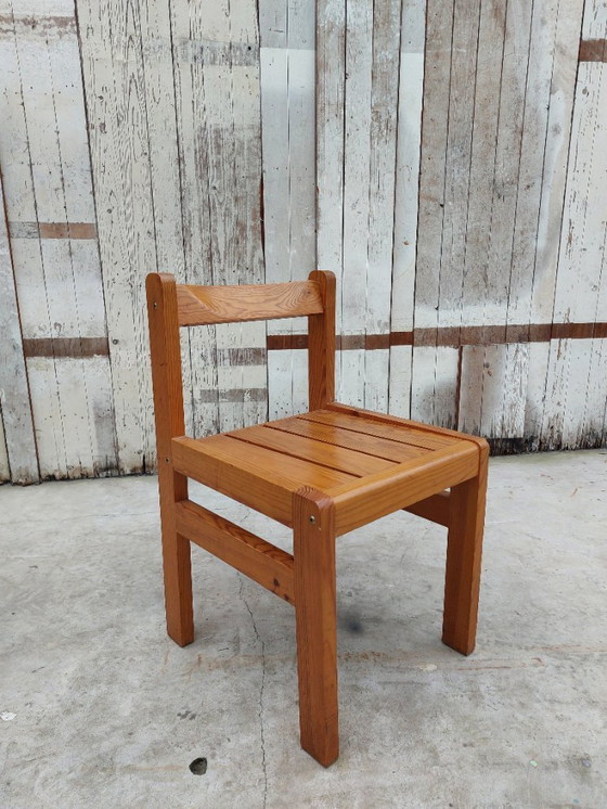 Image 1 of Minimalistische Holzstühle, 1970er Jahre, Satz von 4