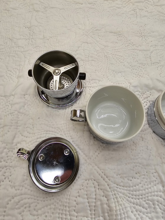 Image 1 of Ensemble de Cafetières Individuelles avec Tasse Vintage