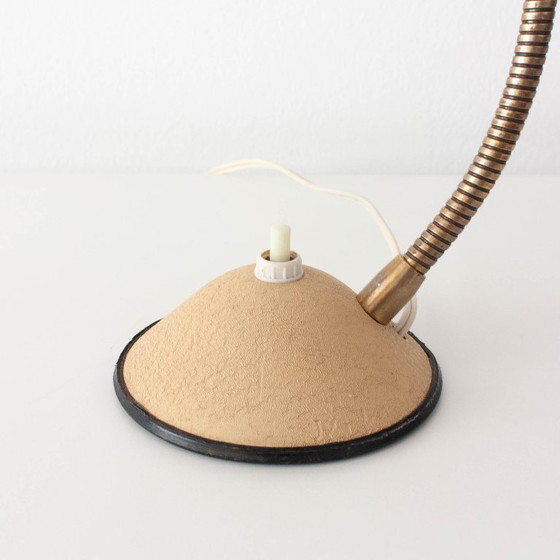 Image 1 of Lampe de table vintage beige à col de cygne, Allemagne années 1950