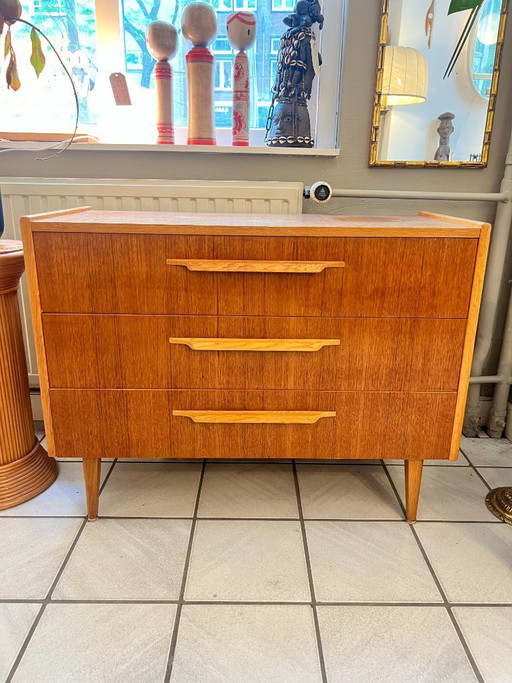 Cassettiera vintage, Svezia anni '60, teak e rovere