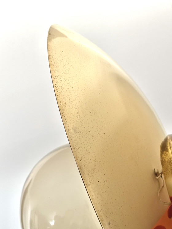 Image 1 of Lampada da parete Hans-Agne Jakobsson V-180 — vetro fumé e ottone (Svezia, anni '60)