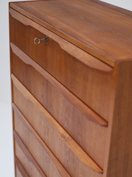 Image 1 of Commode haute en teck, style danois vintage des années 1960