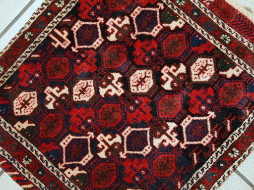 Handmade vintage Persian Afshar salt bag 1,7' x 1,8' (51cm x 57cm) 1980s - 1C336