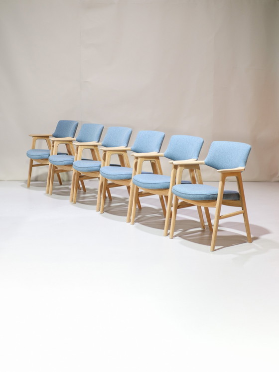 Image 1 of 6x Erik Kirkegaard 43 Dining Chairs Oak Danish