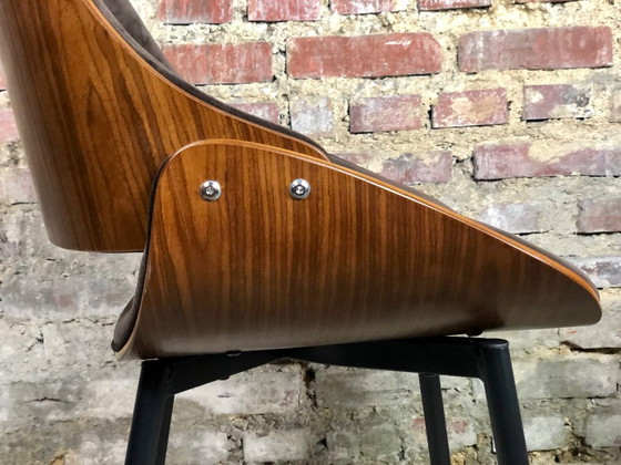 Image 1 of Set aus 6 skandinavischen Stühlen aus Holz und Samt, 2000er Jahre