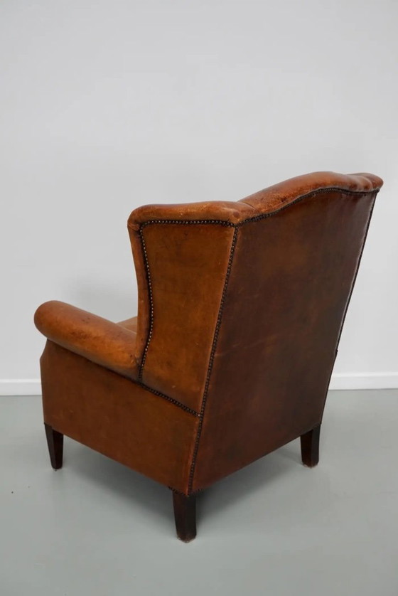 Image 1 of Vintage Nederlandse cognackleurige leren clubfauteuil