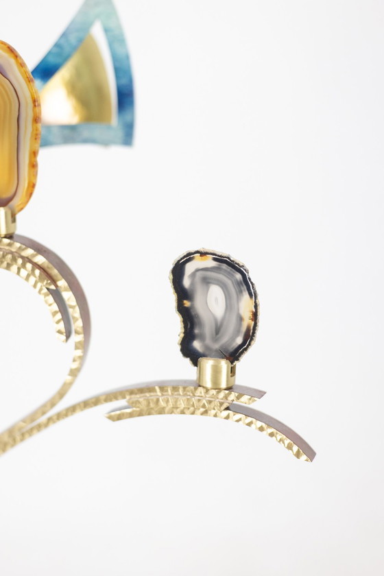 Image 1 of Lampe-Sculpture With Agates - Work by Artisan d'Art