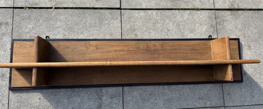 Art Deco Amsterdam School Oak wall shelf bookshelf