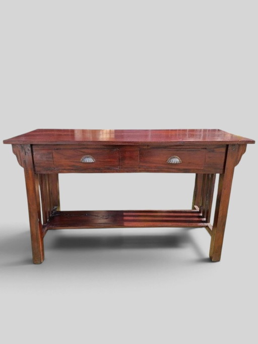 Mesa auxiliar oriental, mesa de recibidor, consola de pared, medidas 120x42cm y 72cm de alto.