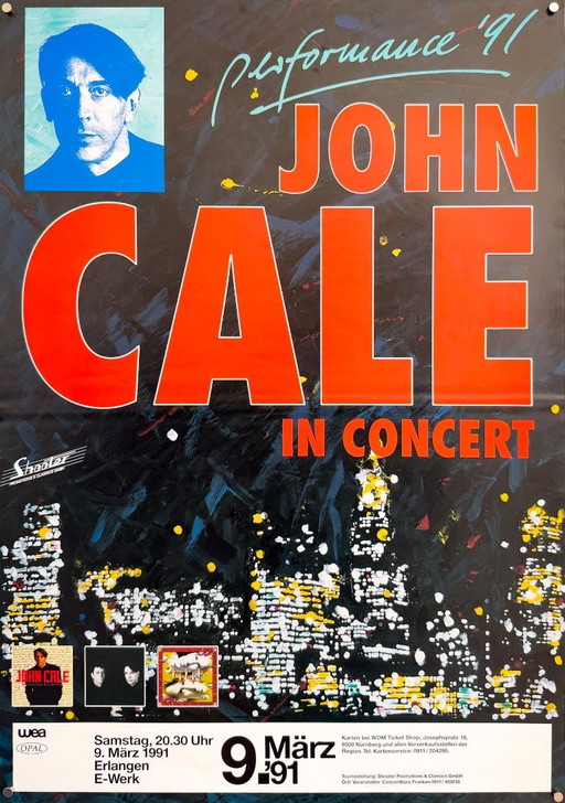 🎵 John Cale in Concert – 1991 – Originele A1-poster / Plakat 84,1 × 59,4 cm | Duitsland